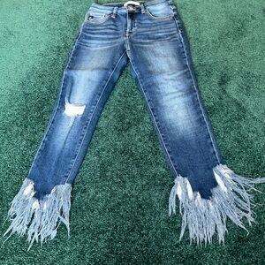 Women blue jeans , size 27 stretchy jeans